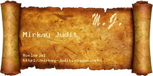 Mirkay Judit névjegykártya
